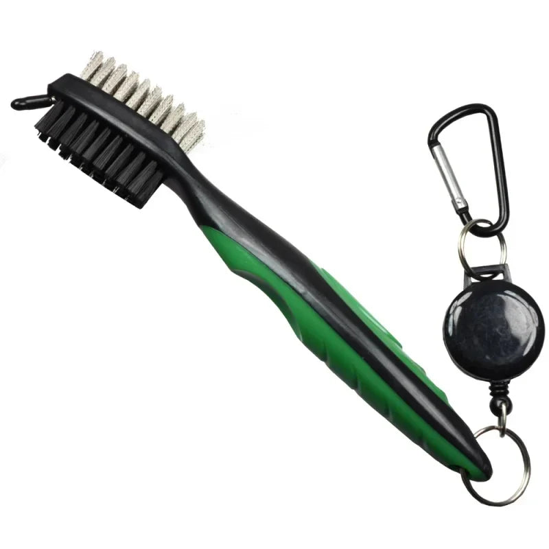 Dual Club Brush w/ Retractable Clip (Green)